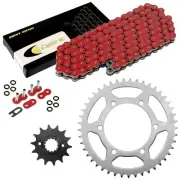Red O-Ring Drive Chain & Sprockets Kit for Kawasaki EX250F Ninja 250R 1988-2007