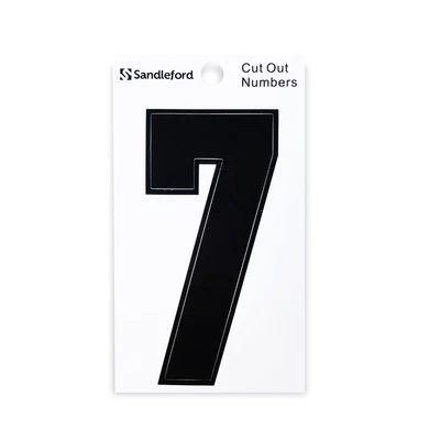 Sandleford 85mm Black Cut Out Self Adhesive House Number 7