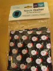 Face Mask Neck Gaiter Biker Tube Bandana Fishing Nano-Silver Tech L/XL Santa