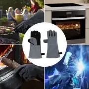 Leather Forge Welding Gloves & Stitching Heat Fire Resistant For BBQ Oven Grill