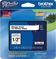 Brother TZE231 Black Print on White Laminated Tape for P-touch Label Maker