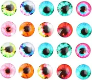 Gogogmee Craft Your Style 100pcs Round Animal Eyes Time Glass Stickers Jewelry Making Kit Glass Decals Jewelry Material