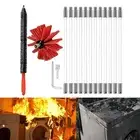 12 Rod Chimney Cleaning Brush Kit for Vent Lint and Fireplace Maintenance