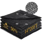 Garden 50% Shade Cloth 14 x 20 FT Sun Shade Mesh Tarp with Reinforced Grommet...