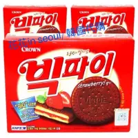 在飛比找蝦皮購物優惠-[花花🌺韓國直送] CROWN皇冠 草莓巧克力派/ 草莓夾心