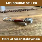 HQ Keychain Coffee Handle Keyring Barista Stainless Steel Pendant Fob