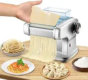 [RODOVIA] Electric Pasta Maker, 4-Blade Automatic Noodle Machine Fresh Pasta Dough Roller Stainless Steel, 9 Thickness Settings, Perfect for Spaghetti, Fettuccini, Lasagna (AU Plug)