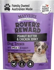 Mayvers Rovers Reward Peanut Butter and Chicken Jerky 100g