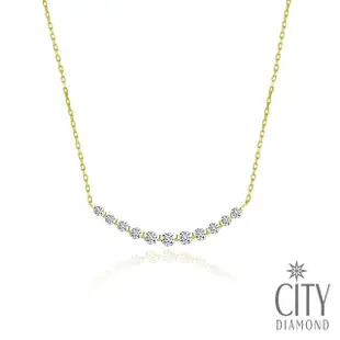 【City Diamond 引雅】18K日本天然鑽石50分微笑造型K金項鍊-三色任選(東京Yuki系列)