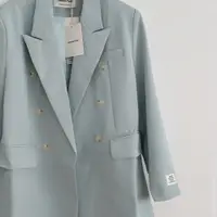 在飛比找蝦皮商城優惠-DOMISS 韓版Tiffany綠 高級質感 車標西裝外套 