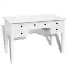 Wooden Home Office Desk Computer Vintage Work Drawers Writing French Table White