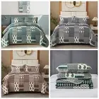 Boho Paisley Patchwork Bedspread Quilted Coverlet Sets Comforter Queen King Size