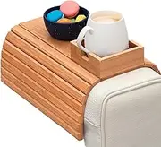 Wooden Sofa Cup Holder, Clip On Couch Armrest Tray, Anti-Slip Drink Coaster (Wood), Space-Saving Design, Ideal for Living Room, Offices, RV, and Small Spaces