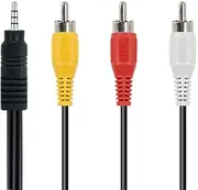 [AILTECK] 3.5mm to RCA Camcorder AV Audio Video Output Cable 1/8" TRRS to 3 RCA Male Cord Compatible with Sony TV Sony Panasonic Canon Camcorder (5FT)