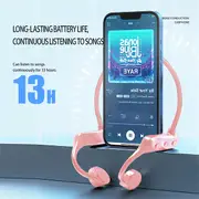 ZUSLAB Open Ear Earbuds Earphone Bluetooth Wireless Conducting with Microphone - Pink
