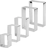 5pcs Rectangle Cookie Cutters, Stainless Steel Square Cookie Cutters Different Sizes Rectangular Cookie Cutters Set for Baking
