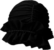 Swim Cap, Elastic Breathable Swim Turban with Ruffled Edges, Nylon Curved Waterproof Cap for Women Women Adult for Braids and Dreadlocks Turban