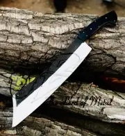 UBR CUSTOM HANDMADE HIGH CARBON STEEL HUNTING MACHETE WITH MICARTA HANDLE