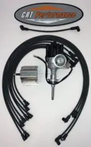 DODGE 440 73-78 BLACK Small Female Cap HEI Distributor + 60K Coil + Plug Wires