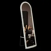 LED Full Length Mirror Arched Body Floor Free Standing Hanging Leaning Lighted Bedroom Hallway 3 Lighting Colours