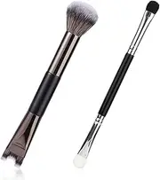 2pcs Nose Contour Brush, 2-in-1 Dual End U-Shape Soft Makeup Nose Shadow Eye Shadow Brush for Highlighting Defining Blending