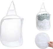 Hanging Laundry Hamper, Foldable Lightweight Wall Mounted Storage Bag, Laundry Bag to Hang Foldable Mesh Hamper Dirty Cloth Basket With Carry Handle Door Net Hampers For Store Cloth, Toy, Hotel Use