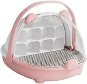 Silkworm Breeding Box Silkworm Growth Box Easy to Observe Breathable Transparent Habitat Cage Small Animal Breeding Container, Pink
