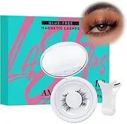 Magnetic Eyelashes with Lash Clusters Applicator 5 Magnets Natural Magnetic False Lashes Kit Wispy Reusable Cluster Eyelash Extensions with Magnets No Lashes Glue or Liner Needed(1 Pairs-Natural)