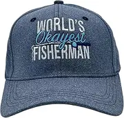 [Crazy Dog T-shirts] Worlds Okayest Fisherman Hat Funny Sarcastic Fishing Novelty Cap