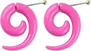[Decentraland] 1 Pair 3 mm(8 G) Black Acrylic Swirl Spiral Tribal Fake Tapers Gauge Stretcher Gauges Expander Gage Stretching Kit Ear Tunnels Earrings Plugs Set Body Piercing Jewelry Women Men, 5 mm(4