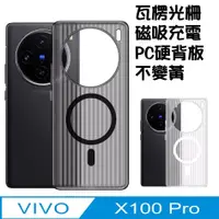 在飛比找PChome24h購物優惠-vivo x100 Pro 磁吸充電 瓦楞紋手機殼保護殼保護