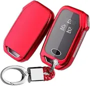 ontto TPU Silicone Car Key fob Cover for Kia Carnival Fourth Generation K5 Sportage R Stinger Sorento Cerato 2021 2022 Keyring Smart Key case Key Shell Key Holder Keychain Accessories Red