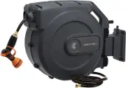 Retractable Garden Hose Reel 1/2 Inch X 155 with 5 Ft Leader Hose, Heavy Duty, A
