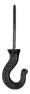 B&P Lamp Large Cast Iron Hook, Victorian Motif