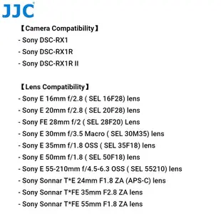 JJC 金屬製方形LHP-1遮光罩 Sony DSC-RX1 RX1R RX1R II 相機和部分索尼鏡頭適用