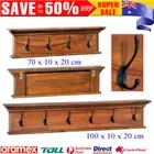 Wooden Coat Rack with Shelf Wall Mounted Clothes Hook Hat Hanger Pegs 70/100 cm