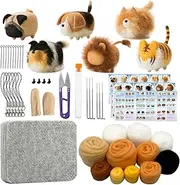 Truslin Needle Felting Kit, Craft Kits for Adults UK, Punch Needle Kit with Felting Supplies, Felting Needles, Felting Wool and Felting Tools, Christmas Crafts for Adults, Faceless Animals 6pcs
