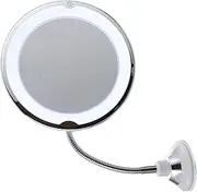 CRILSTYLEO 10x Magnifying Led Vanity Mirror Lighted Base Rotating Suction Cup for Makeup