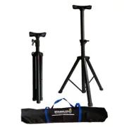 Pair Universal Adjustable Height Tripod Stands 1PC Heavy Duty Speaker Carry Bag