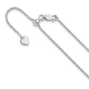 22 Inch Sterling Silver Adjustable 1.25mm Round Box Chain