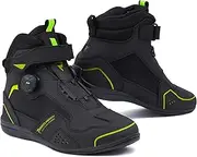 REBELHORN Spark II Motorcycle Boots for Men and Women, PU Leather, ATOP Quick Lacing System, Ankle Protectors, Reinforced Toes, Mesh Ventilation Panels, Sizes up to 48
