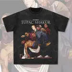 HOMAGE TUPAC SHAKER 2PAC圖派克做舊印花短袖T恤寬鬆歐美高街TEE