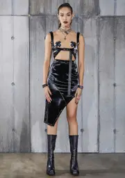 [DARKER WAVS] Snare Vinyl Buckle Underbust Corset