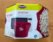 NEW | Chef'n Poptop Popcorn Popper | Red Collapsible Silicone Microwave Bowl