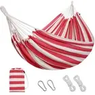 Brazilian Double Hammock 2 Person with Tree Straps, Cotton Hammock with Carry...