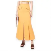 Alice McCall Air France Midi Skirt In Orange, Size 4, New with tags