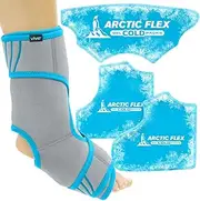 Vive Ankle Ice Pack Wrap - Foot Cold / Hot Compression Brace - Adjustable Freeze Support For Cooling / Heating Achilles Injuries, Tendonitis, Plantar Fasciitis, Sore Feet, Inflammation, Muscle Sprain