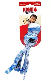 KONG Wubba Small Blue Camo Squeaky Toss Tug & Fetch Puppy Dog Toy