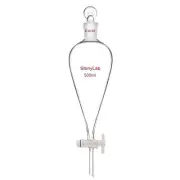 PTFE Stopcock Separatory Funnel 500ml, Borosilicate Glass Heavy Wall Conical ...