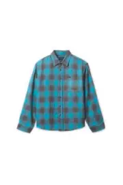 BRIXTON Bowery Sw Flannel Shirt Teal Pebble Size: M